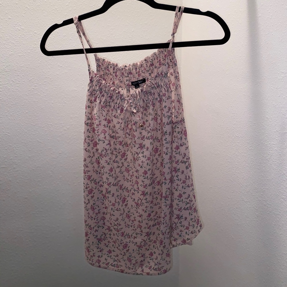 Pink floral tank top
